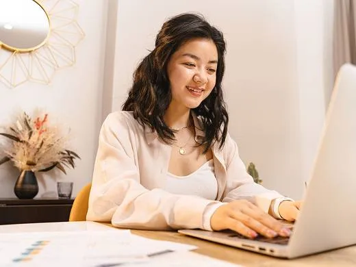 Marketing plan open on a laptop