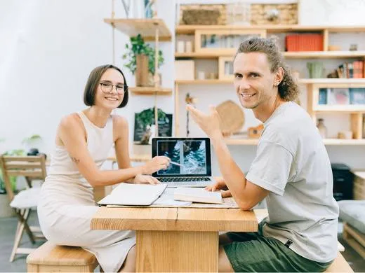Small team working together